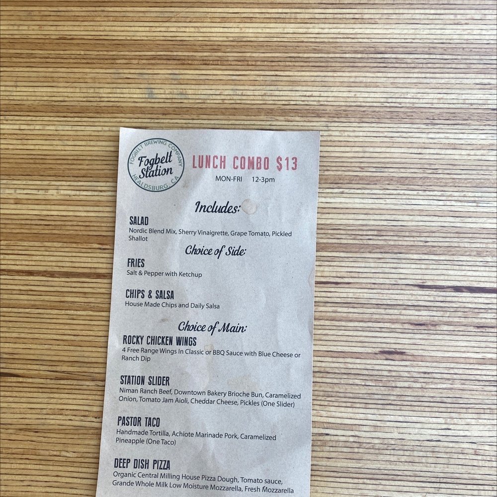 Fogbelt Station - Weekday lunch special - Beer Gardens Near Me - Healdsburg, California Fogbelt Station - Weekday lunch special - Beer Gardens Near Me - Healdsburg, California