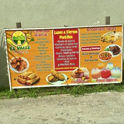 El valle Tortilleria - Outside menu sign...