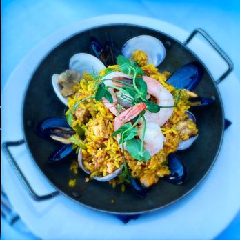 Tom Ham's Lighthouse - PAELLA (Saffron Rice, Fish, Shrimp, Chicken, Chorizo, Mussels, Clams, Peas, Peppers) - Breakfast & Brunch Near Me - San Diego, California Tom Ham's Lighthouse - PAELLA (Saffron Rice, Fish, Shrimp, Chicken, Chorizo, Mussels, Clams, Peas, Peppers) - Breakfast & Brunch Near Me - San Diego, California