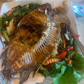Thai Thai Restaurant - Deep fried fish after we destroyed it. - Thai Near Me - Oceanside, California