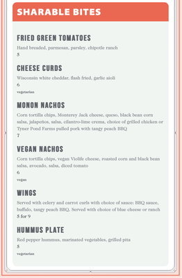 Menu photo 8 Grindstone on the Monon Westfield, IN