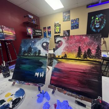 Painting with a Twist - Couples session - Art Classes Near Me - Davie, Florida Painting with a Twist - Couples session - Art Classes Near Me - Davie, Florida