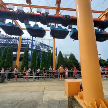 Cedar Point - Iron Dragon train cars - Amusement Parks Near Me - Sandusky, Ohio