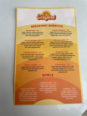 Menu photo 8 Earlybird Breakfast Burritos San Diego, CA Menu photo 8 Earlybird Breakfast Burritos San Diego, CA