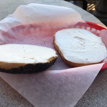 Schmagel's Bagels - Poppy seed bagel with cream cheese - Bagels Near Me - Saint Augustine, Florida Schmagel's Bagels - Poppy seed bagel with cream cheese - Bagels Near Me - Saint Augustine, Florida