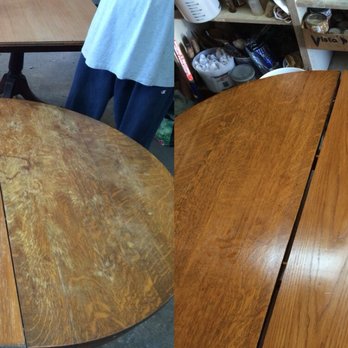 Custom Colored Coatings - Before and after of the table! Looks like new - Refinishing Services Near Me - Encinitas, California Custom Colored Coatings - Before and after of the table! Looks like new - Refinishing Services Near Me - Encinitas, California
