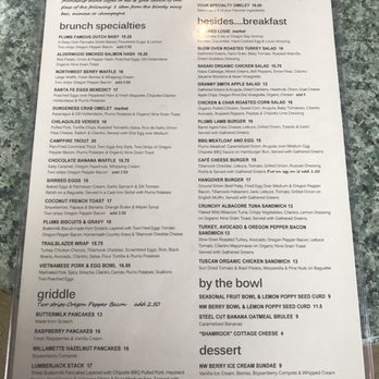 Plums Cafe - Plums weekend menu! - Breakfast & Brunch Near Me - Costa Mesa, California