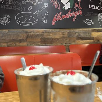 The Flameburger - Strawberry Malt and Chocolate Shake - Burgers Near Me - Little Canada, Minnesota The Flameburger - Strawberry Malt and Chocolate Shake - Burgers Near Me - Little Canada, Minnesota