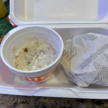 Whataburger - So I get you guys where busy but please explain to me what am I supposed to do to do with this so called gravy? - Fast Food Near Me - Foley, Alabama