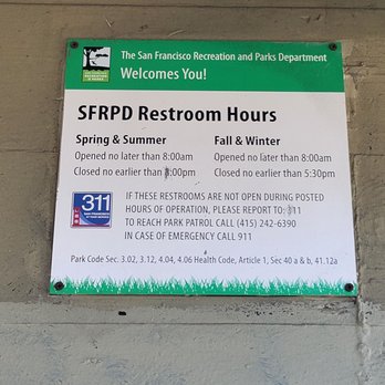 Silver Terrace Soccer Fields - Public restroom signage on 1/11/25 - Soccer Near Me - San Francisco, California