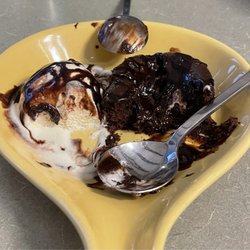 Shoreline Restaurant  - Degray Lake Resort State Park Lodge - Dessert!  Chocolate lava cake with ice cream.  So good, we dug in before I snapped the picture.