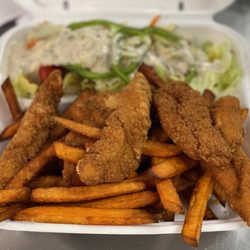 Tostimo's - Chicken finger dinner with sweet potatoes