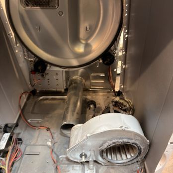 Safe Home Appliance Repair - Performed an extremely thorough internal cleaning. Dryer was not heating due to heavy lint buildup creating a fire hazard. - Appliances & Repair Near Me Safe Home Appliance Repair - Performed an extremely thorough internal cleaning. Dryer was not heating due to heavy lint buildup creating a fire hazard. - Appliances & Repair Near Me