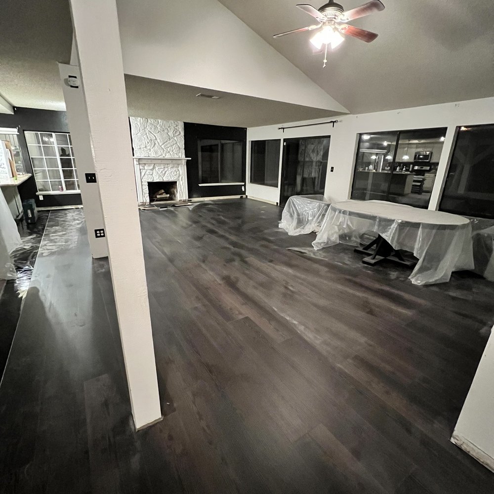 Living-room after new flooring.