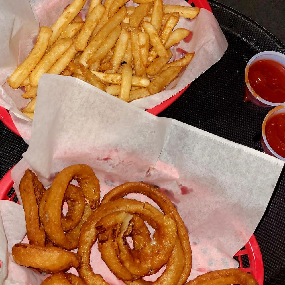 Organ Stop Pizza - Order of onion rings and French fries. - Pizza Near Me - Mesa, Arizona Organ Stop Pizza - Order of onion rings and French fries. - Pizza Near Me - Mesa, Arizona