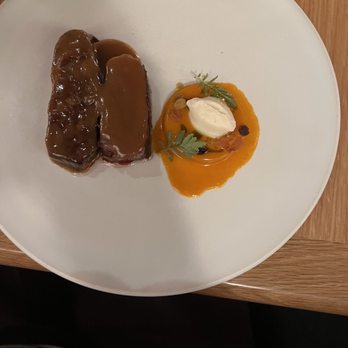 Audrey - Duo bear creek beef, butternut squash, unripe peach - American Near Me - Nashville, Tennessee