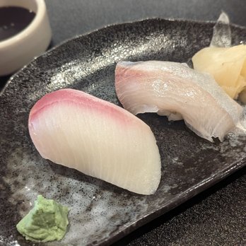 School Sushi - "fatty" yellowtail, "fatty" amberjack Spoiler alert: it's not actually that fatty at all, stick to the regular versions. - Japanese Near Me - Lexington, Kentucky