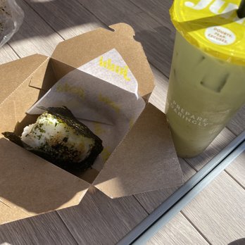 Junbi - spam and egg rice ball + strawberry matcha - Coffee & Tea Near Me - Princeton, New Jersey Junbi - spam and egg rice ball + strawberry matcha - Coffee & Tea Near Me - Princeton, New Jersey
