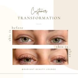 Radiant Beauty Lounge - Lash lift transformation