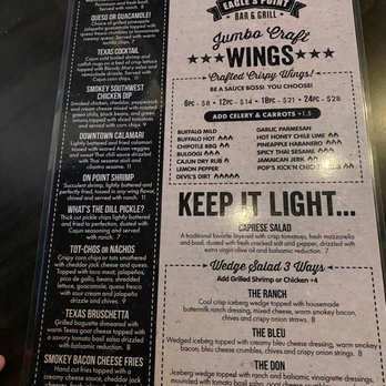 Eagle's Point Bar and Grill - Menu - Bars Near Me - Burleson, Texas