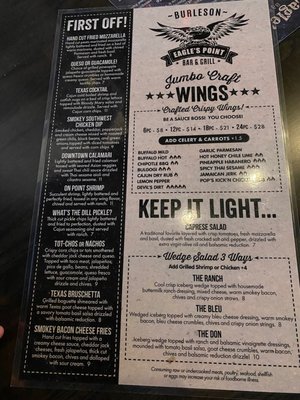 Menu photo 4 Eagle's Point Bar and Grill Burleson, TX