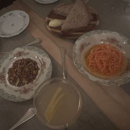 Lighter dishes and first round of cocktails