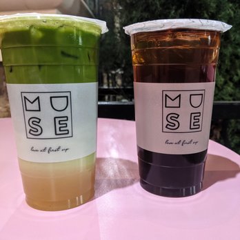 Muse Tea - Pink Matcha + Black Tea - Bubble Tea Near Me - Houston, Texas