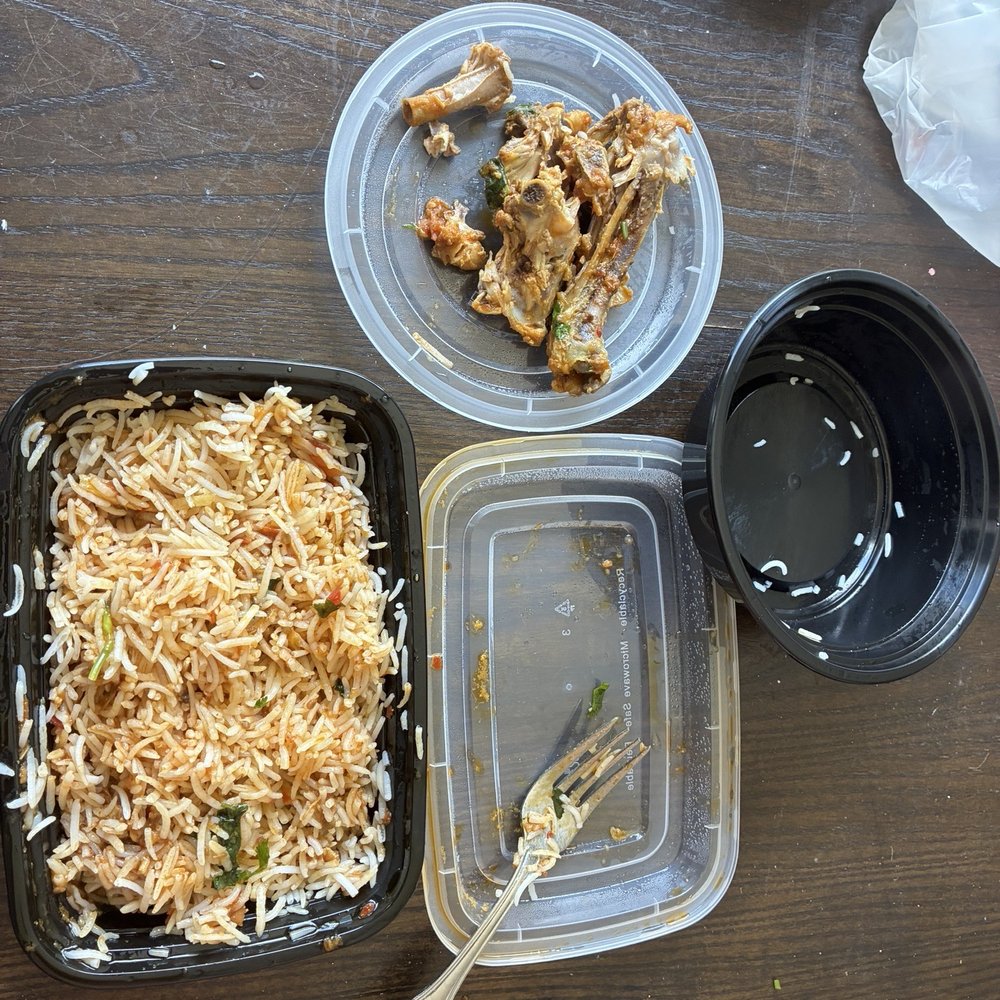Sana’s Cuisine - Left over chicken bones and rice with minimal sauce - Pakistani Near Me - Humble, Texas Sana’s Cuisine - Left over chicken bones and rice with minimal sauce - Pakistani Near Me - Humble, Texas