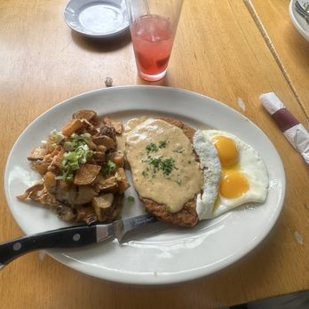Classic Eats - Country Fried Steak and Eggs with that jalapeño gravy sauce!!! - American Near Me - Burien, Washington Classic Eats - Country Fried Steak and Eggs with that jalapeño gravy sauce!!! - American Near Me - Burien, Washington