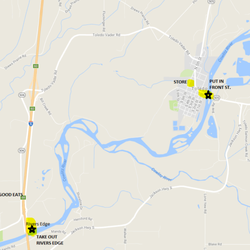 RiversEdge Lodge & RV Park - Map to the Put in