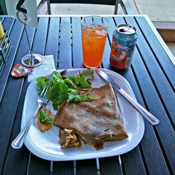 Lily's Creperie - Savory Buckwheat Crepe as their savory style #2.  Ham with Jack & Cheddar Cheese plus Pineapple & Thousand Island. - Juice Bars & Smoothies Near Me - San Mateo, California