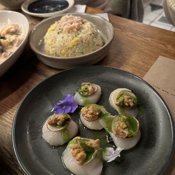 nonono - scallop & uni carpaccio, Kani Fried Rice - Izakaya Near Me - New York, New York nonono - scallop & uni carpaccio, Kani Fried Rice - Izakaya Near Me - New York, New York