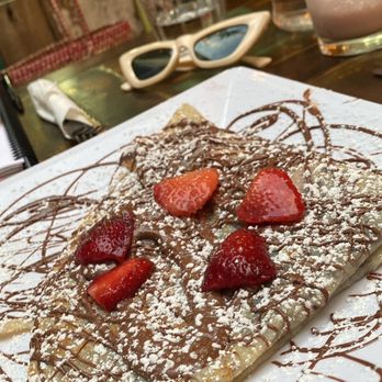 Cafe Des Amis - Nutella and strawberries crepe - Mediterranean Near Me - Paia, Hawaii Cafe Des Amis - Nutella and strawberries crepe - Mediterranean Near Me - Paia, Hawaii