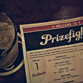 Prizefighter - Loved the type style and design on the menus - Bars Near Me - Emeryville, California Prizefighter - Loved the type style and design on the menus - Bars Near Me - Emeryville, California