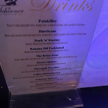 The Schooner Saloon - Cocktail menu. - Sports Bars Near Me - New Orleans, Louisiana