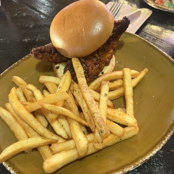 Urban Plates - Spicy Chicken Sandwich & fries - New American Near Me - Brea, California Urban Plates - Spicy Chicken Sandwich & fries - New American Near Me - Brea, California
