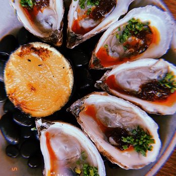 Hestia - oysters | smoked chili XO, grilled lime - New American Near Me - Austin, Texas Hestia - oysters | smoked chili XO, grilled lime - New American Near Me - Austin, Texas