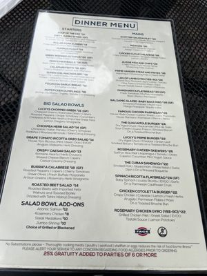 Menu photo 2 Lucky Lou's Bar & Grill Wethersfield, CT