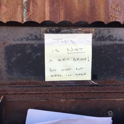 Hertz - Apparently I'm not the only one expecting a key drop at a rental location. So they had to put a note that this isn't a key drop.