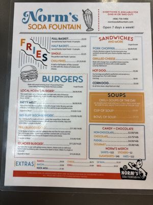 Menu photo 2 Norm's Soda Fountain Kalispell, MT