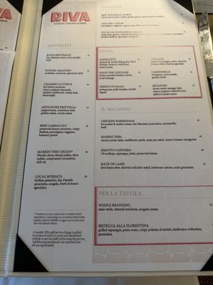 Menu photo 1 Riva Longboat Key, FL Menu photo 1 Riva Longboat Key, FL