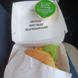 Steak ’n Shake - Double steak burger with lettuce and ranch for my fries