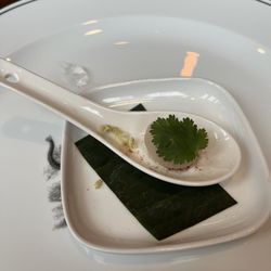 Loloan Lobby Bar - Amuse bouche - complimentary! It was like a Longan fruit with a savoury sauce in the middle