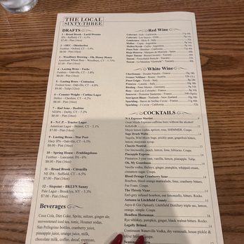 The Local Sixty-Three - Menu - Cocktail Bars Near Me - Watertown, Connecticut The Local Sixty-Three - Menu - Cocktail Bars Near Me - Watertown, Connecticut