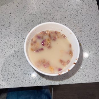 Cafe Lola - Rose vanilla latte, literally water ... tasteless . And I paid $20 for this a small donut . Ridiculous - Cafes Near Me - Henderson, Nevada