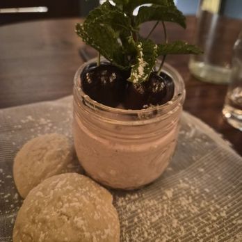 Goldfinch - Cherry mousse w/ butter cookies. Delicious! - Seafood Near Me - Sebastopol, California Goldfinch - Cherry mousse w/ butter cookies. Delicious! - Seafood Near Me - Sebastopol, California
