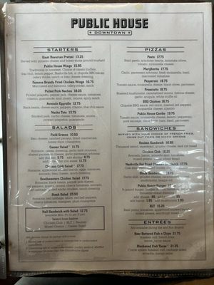 Menu photo 4 Public House Downtown Sacramento, CA