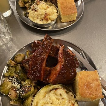 Easy ‘Que - Back: brisket with Brussels sprouts, Mac n Cheese and Corn Bread. Front: spare ribs with Brussels sprouts, Mac n Cheese and Corn Bread. - Barbeque Near Me - Kailua, Hawaii Easy ‘Que - Back: brisket with Brussels sprouts, Mac n Cheese and Corn Bread. Front: spare ribs with Brussels sprouts, Mac n Cheese and Corn Bread. - Barbeque Near Me - Kailua, Hawaii