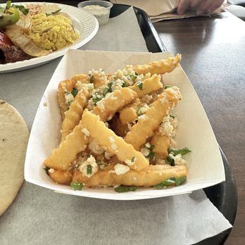 Pita House - Garlic Feta Fries, not a lot for $6 and we're soggy - Mediterranean Near Me - Madera, California