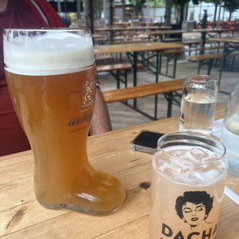 Dacha Beer Garden Navy Yard - Our drinks-next time I must get the boot! I drank the cocktail this time. - Beer Gardens Near Me - Washington, DC, District of Columbia